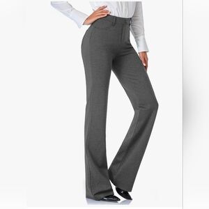 Elegant Charcoal Bootcut Dress Pants